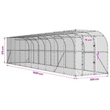 Against Wall Chicken Coop Silver 600 x 150 x 215 cm