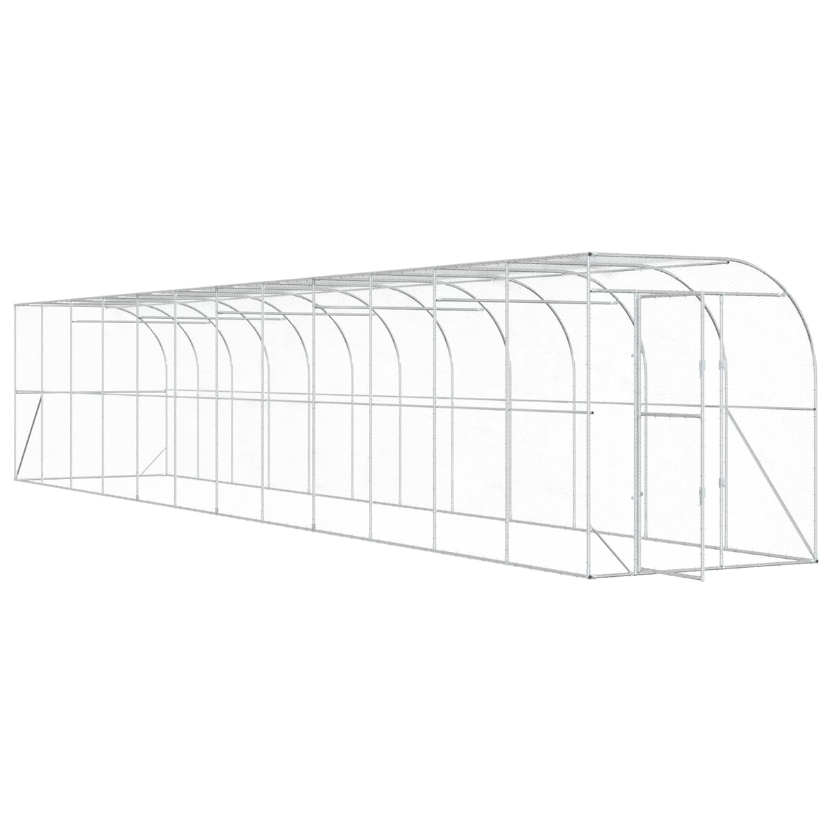 Against Wall Chicken Coop Silver 600 x 150 x 215 cm