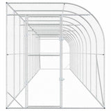 Against Wall Chicken Coop Silver 600 x 150 x 215 cm