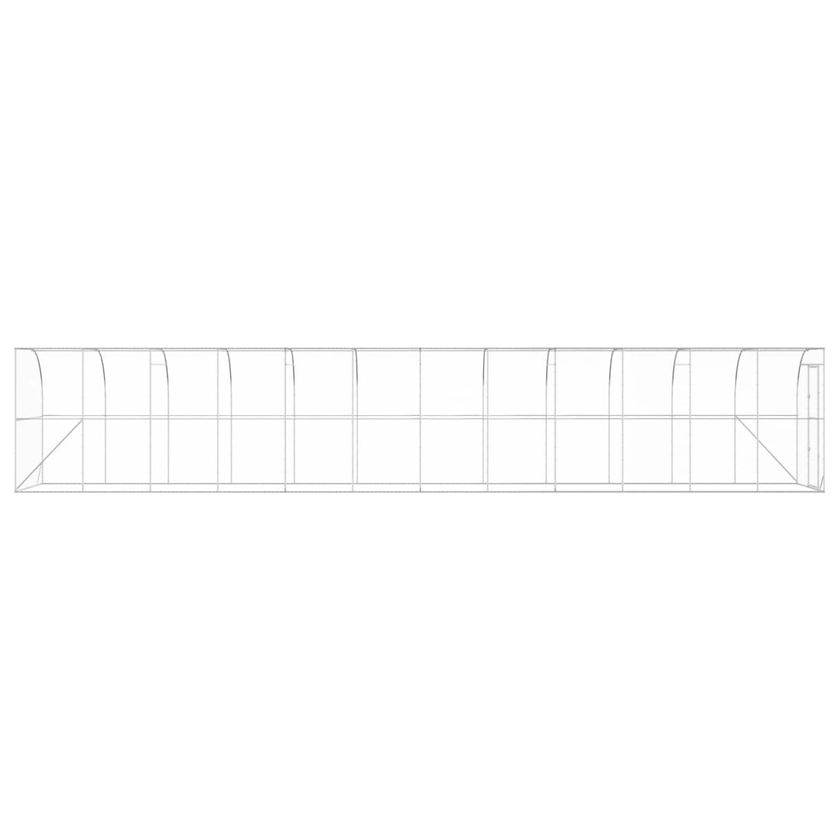 Against Wall Chicken Coop Silver 600 x 150 x 215 cm
