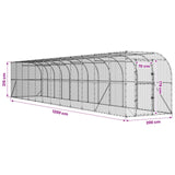 Against Wall Chicken Coop Silver 600 x 150 x 215 cm - Low Angle