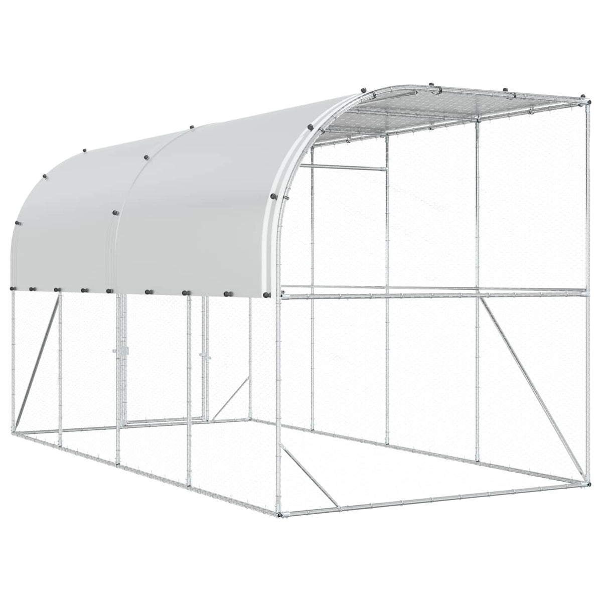 Against Wall Chicken Coop Silver 600 x 150 x 215 cm