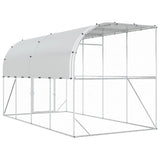 Against Wall Chicken Coop Silver 600 x 150 x 215 cm