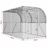 Against Wall Chicken Coop Silver 600 x 150 x 215 cm