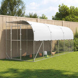 Against Wall Chicken Coop Silver 600 x 150 x 215 cm