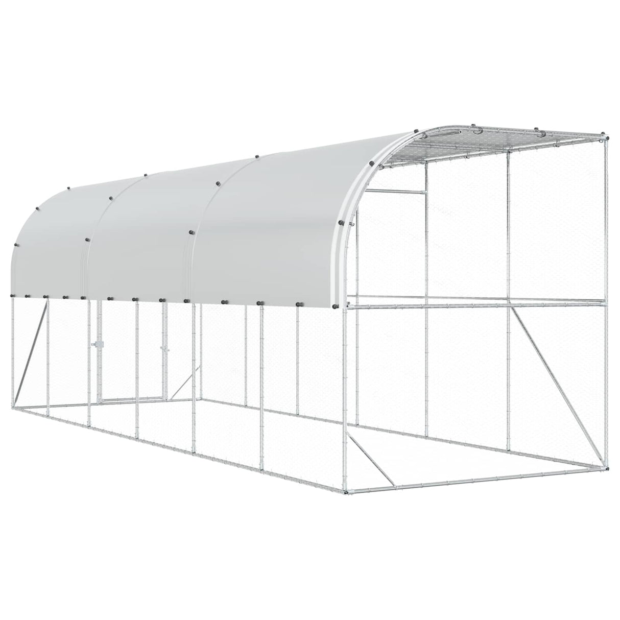 Against Wall Chicken Coop Silver 600 x 150 x 215 cm