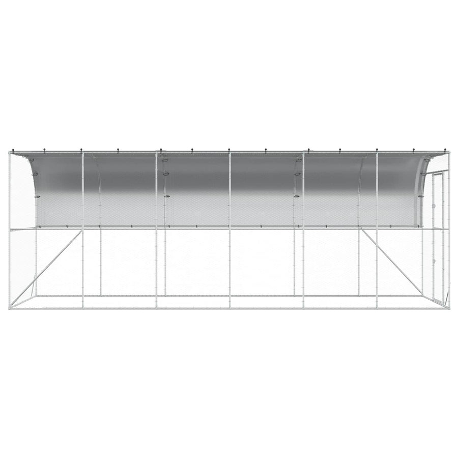 Against Wall Chicken Coop Silver 600 x 150 x 215 cm