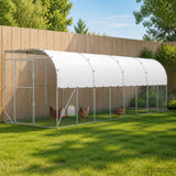 Against Wall Chicken Coop Silver 600 x 150 x 215 cm