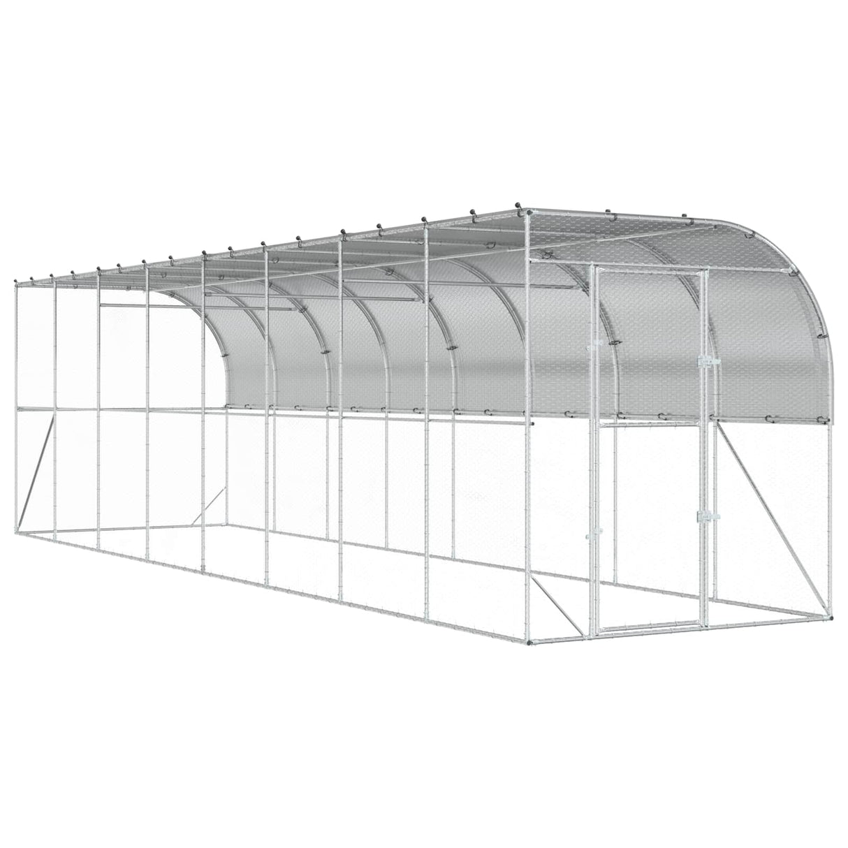 Against Wall Chicken Coop Silver 600 x 150 x 215 cm