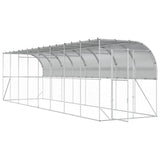 Against Wall Chicken Coop Silver 600 x 150 x 215 cm