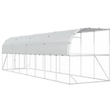 Against Wall Chicken Coop Silver 600 x 150 x 215 cm - Rear View