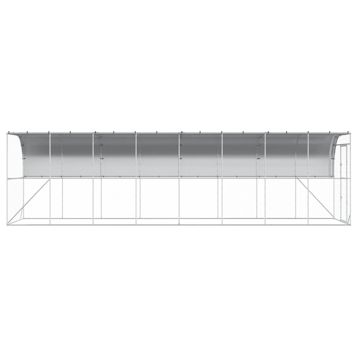 Against Wall Chicken Coop Silver 600 x 150 x 215 cm