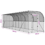 Against Wall Chicken Coop Silver 600 x 150 x 215 cm