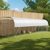 Against Wall Chicken Coop Silver 600 x 150 x 215 cm
