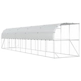 Against Wall Chicken Coop Silver 600 x 150 x 215 cm