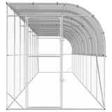 Against Wall Chicken Coop Silver 600 x 150 x 215 cm