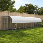 Against Wall Chicken Coop Silver 600 x 150 x 215 cm