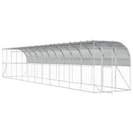 Against Wall Chicken Coop Silver 600 x 150 x 215 cm