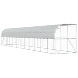 Against Wall Chicken Coop Silver 600 x 150 x 215 cm - Rear View