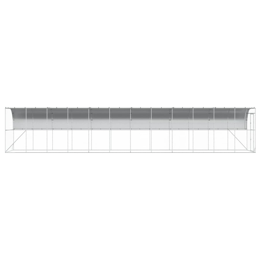 Against Wall Chicken Coop Silver 600 x 150 x 215 cm