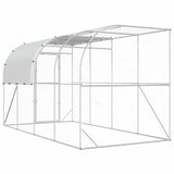 Against Wall Chicken Coop Silver 400 x 200 x 215 cm