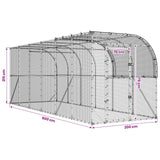 Against Wall Chicken Coop Silver 600 x 200 x 215 cm