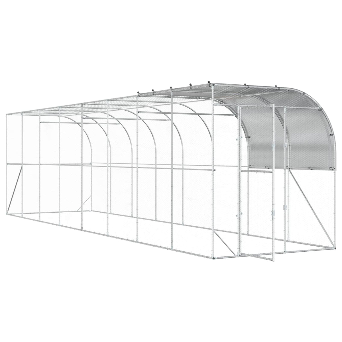 Against Wall Chicken Coop Silver 800 x 200 x 215 cm