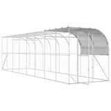 Against Wall Chicken Coop Silver 800 x 200 x 215 cm - Side View
