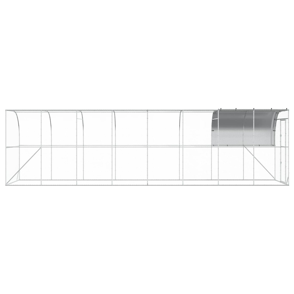 Against Wall Chicken Coop Silver 800 x 200 x 215 cm