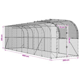 Against Wall Chicken Coop Silver 800 x 200 x 215 cm