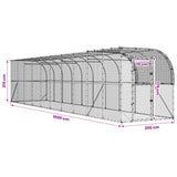 Against Wall Chicken Coop Silver 1000 x 200 x 215 cm - Extra Image