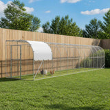 Against Wall Chicken Coop Silver 1200 x 200 x 215 cm