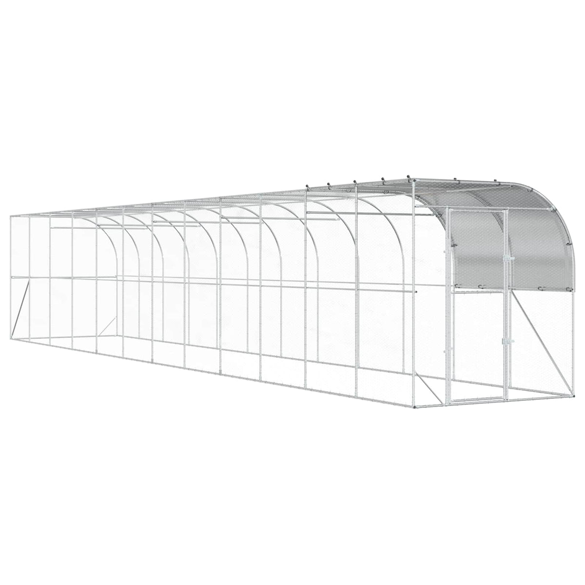 Against Wall Chicken Coop Silver 1200 x 200 x 215 cm