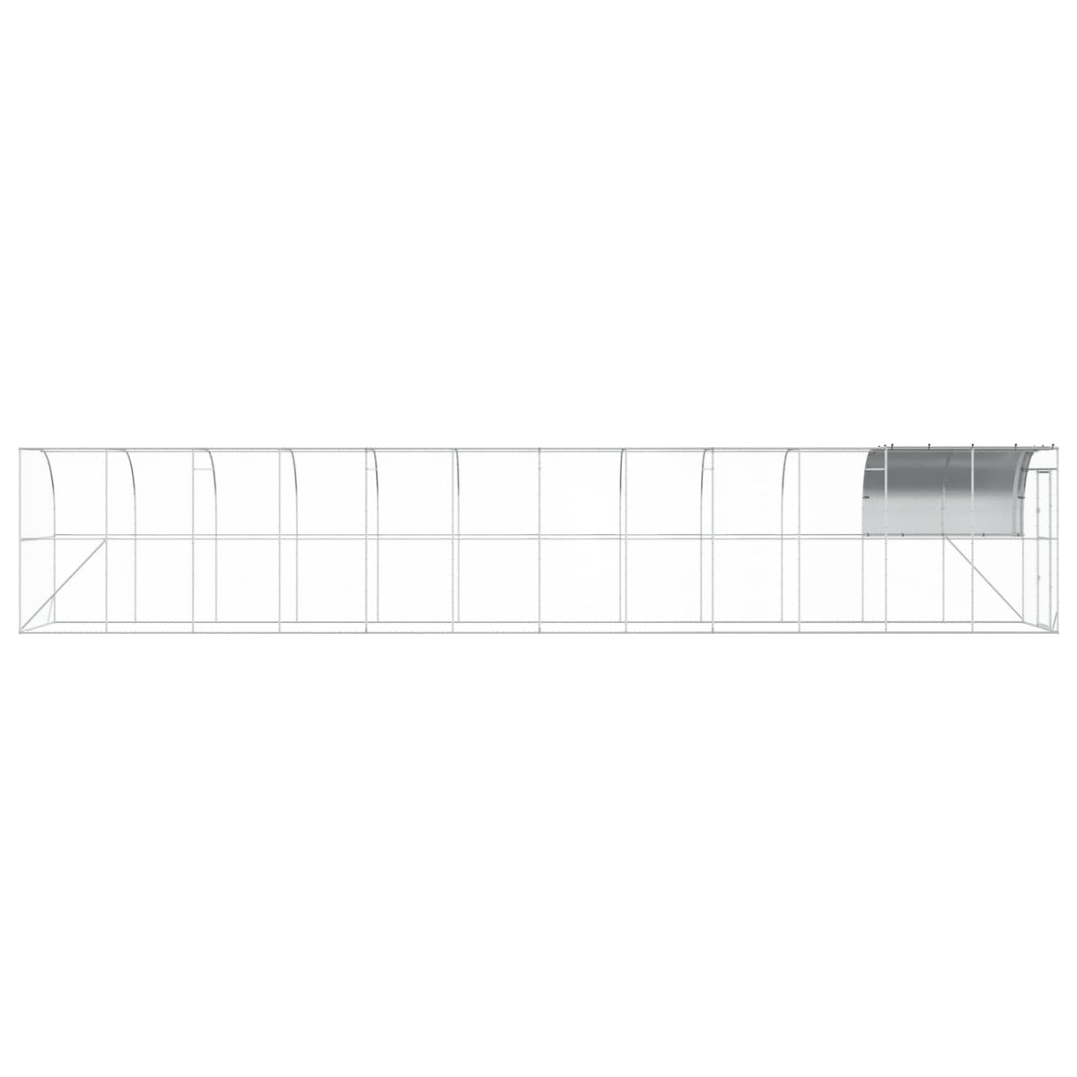 Against Wall Chicken Coop Silver 1200 x 200 x 215 cm