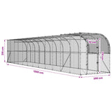 Against Wall Chicken Coop Silver 1200 x 200 x 215 cm