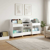 Media Shelves Set 3 pcs White Engineered Wood