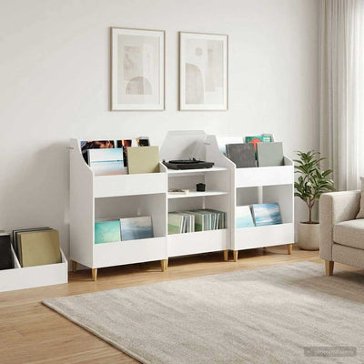 Media Shelves Set 3 pcs White 212 x 46 x 112 cm Engineered Wood