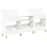Media Shelves Set 3 pcs White Engineered Wood