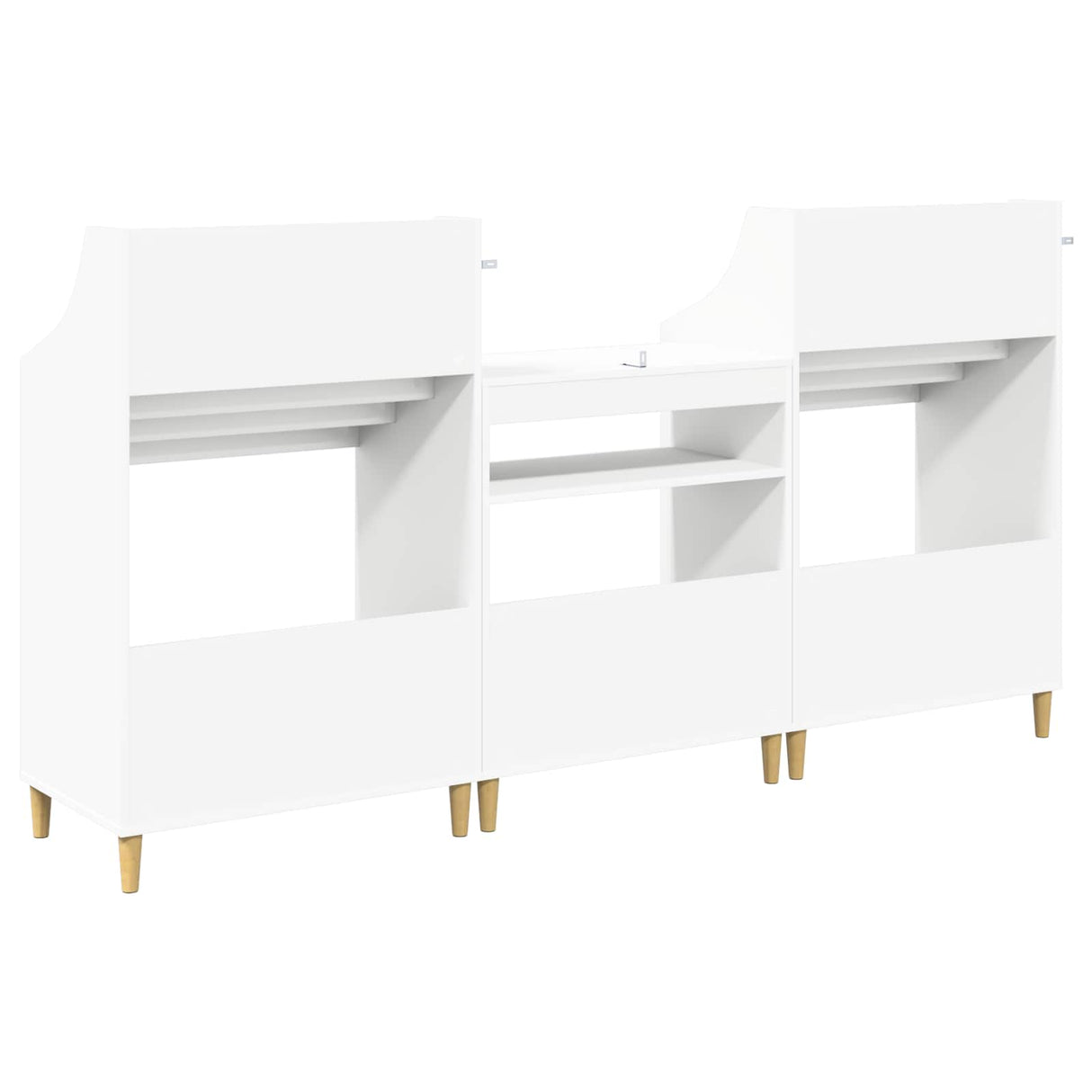 Media Shelves Set 3 pcs White Engineered Wood