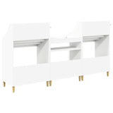 Media Shelves Set 3 pcs White Engineered Wood - Low Angle