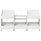Media Shelves Set 3 pcs White Engineered Wood