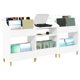Media Shelves Set 3 pcs White Engineered Wood