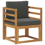 Outdoor Sofa Solid Acacia Wood and Polyester Natural - Front View