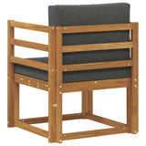 Outdoor Sofa Solid Acacia Wood and Polyester Natural - 45-Degree Angle