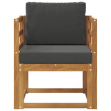 Outdoor Sofa Solid Acacia Wood and Polyester Natural