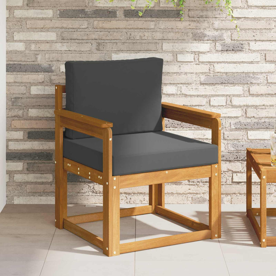 Outdoor Sofa Solid Acacia Wood Natural and Anthracite