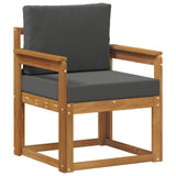 Outdoor Sofa Solid Acacia Wood and Polyester Natural - Front View