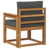 Outdoor Sofa Solid Acacia Wood and Polyester Natural