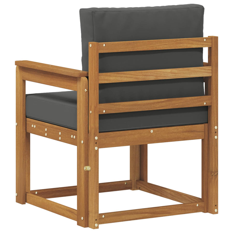 Outdoor Sofa Solid Acacia Wood Natural and Anthracite