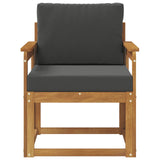 Outdoor Sofa Solid Acacia Wood and Polyester Natural - Side View